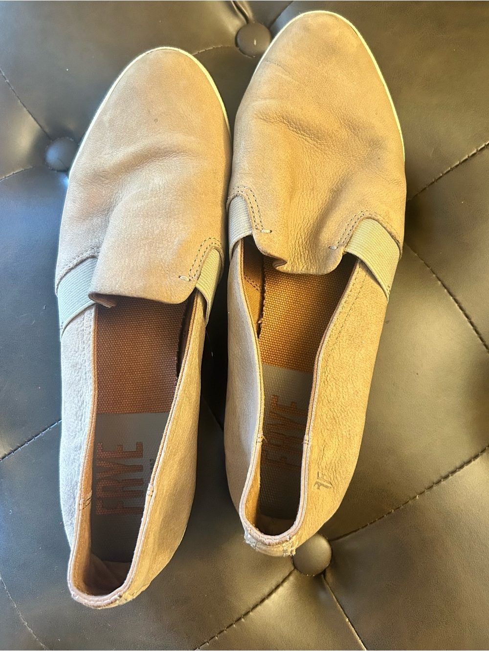 Frye Suede Slip-Ons in Light Brown